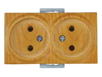 Розетка 2-ая (скрытая, б/з) дуб, RITA, MUTLUSAN