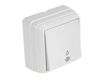 Выключатель кнопочный (с подсветкой, открытый) белая, BRON, MUTLUSAN