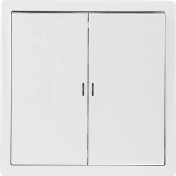 Выключатель 2 клав. (cкрытый, 10А) со световой индикацией белый, Carre, BYLECTRICA