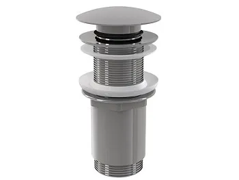 Водослив для умывальника click/clack 5/4, цельнометаллический с большой заглушкой, Alcaplast