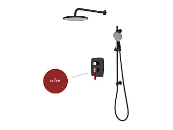 Душевая система (Lt) D35, серия Rose черный + красный, a-five