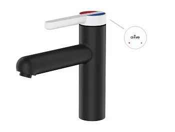 Смеситель для умывальника (Lt) D35, серия Rose черный + белый, a-five