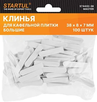 Клин д/каф. плитки большой 38х8х7мм 100шт STARTUL MASTER (ST4402-38)