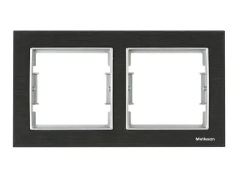 Рамка 2-ая горизонтальная алюминий дымчатый ELITRA, MUTLUSAN