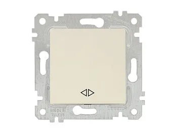 Выключатель промежуточный многопозиционный (скрытый, без рамки, пруж. зажим) кремовый, RITA, MUTLUSA