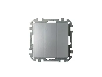 Выключатель 3 клав. (cкрытый, 10А) серебро, Стиль, Bylectrica