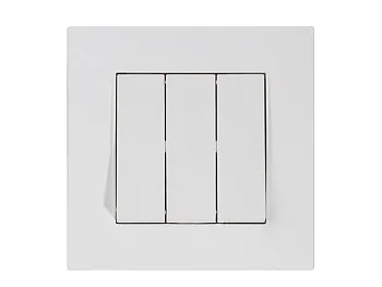 Выключатель 3- клав. (скрытый, пруж. зажим) белый, RITA, MUTLUSAN