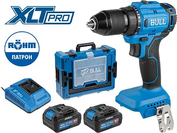 Аккум. дрель-шуруповерт BULL SR 1803 Xcase XLTpro БЕСЩЕТ., 2x4 А*ч, 18 В, 45 Н*м, БЗП 13 мм