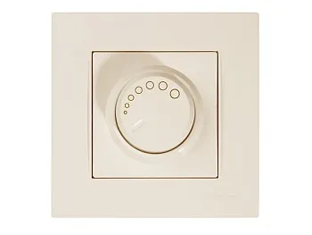 Выключатель поворотный с подсветкой (диммер) (скрытый, винт. зажим, 600Вт) кремовый, RITA, MUTLUSAN