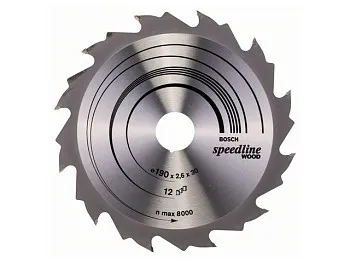 Диск пильный 190х30 мм 12 зуб. по дереву SPEEDLINE WOOD BOSCH