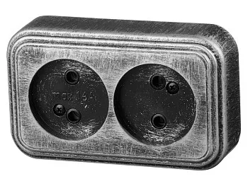 Розетка 2-ая (открытая, б/з) серебро, Стандарт, Юпитер