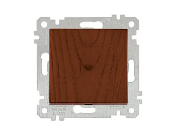 Выключатель 1-клав. двухполюсный (скрытый, без рамки, винт. зажим) орех, RITA, MUTLUSAN