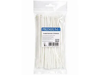 Хомут-стяжка 2.5х160 мм белый (100 шт в уп.) РФ