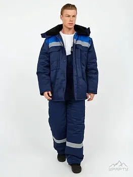 Костюм (куртка+п/к) утепленный "Легион-К" (синий+василек, грета) р-р 64-66 рост 182-188, РФ