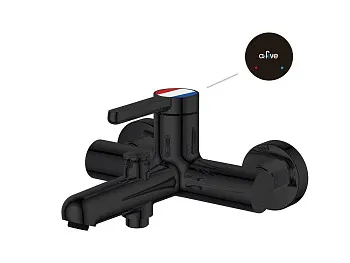 Смеситель для ванны (Lt) D35, серия Lotus черный, a-five