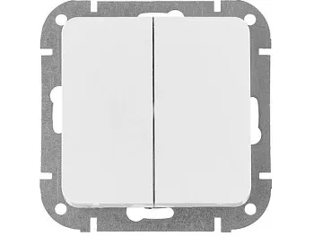 Выключатель 2 клав. (cкрытый, 10А) белый, Astrum, BYLECTRICA