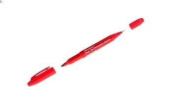 Маркер перманентный двухсторонний OfficeSpace красный, пулевидный, 0,8/2,2мм