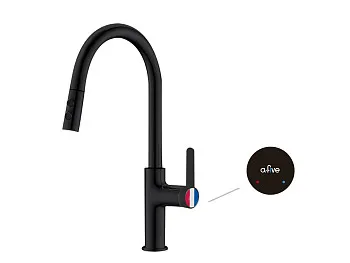 Смеситель для кухни (Lt) D35, серия Lotus черный, a-five