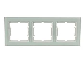 Рамка 3-ая горизонтальная белое стекло ELITRA, MUTLUSAN