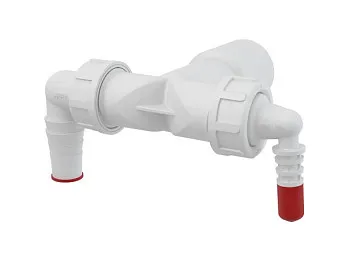 Колено с двумя штуцерами DN40/32 / 8–23 c обратными клапанами, Alcaplast