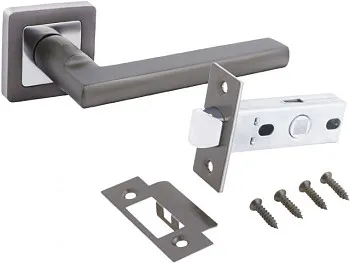 Комплект ручка и защелка АЛЛЮР АРТ "ВЕНСАН" MBN+L45-8 MBN (2640/S45) графит  (20) (компл)