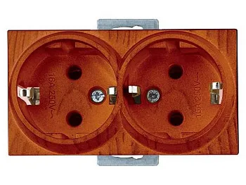 Розетка 2-ая (скрытая, с/з) орех, RITA, MUTLUSAN