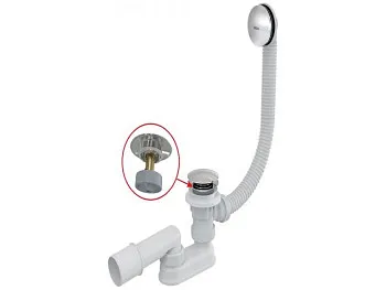 Сифон для ванны click/clack (длина 80 см), металл, Alcaplast