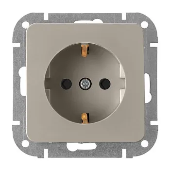 Розетка 1-ая (скрытая, с/з) песочная, Astrum, BYLECTRICA
