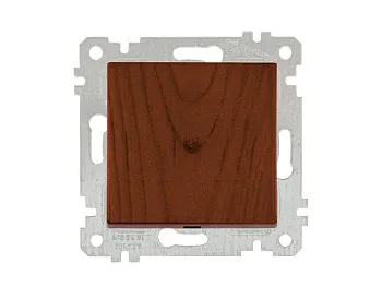 Выключатель 1-клав. (скрытый, без рамки, винт. зажим) орех, RITA, MUTLUSAN