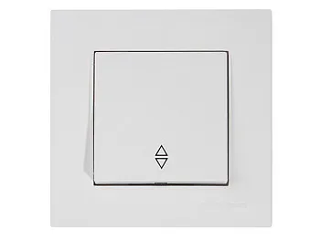 Выключатель проходной 1-клав. (скрытый, пруж. зажим) белый, RITA, MUTLUSAN