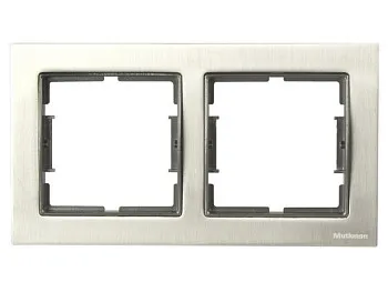 Рамка 2-ая горизонтальная нержавейка ELITRA, MUTLUSAN