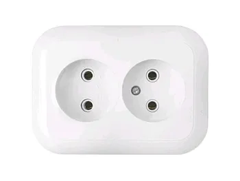 Розетка 2-ая (скрытая, б/з) белая, Гармония, BYLECTRICA