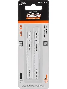 Пилка лобз. по металлу T118А (2 шт.) GEPARD