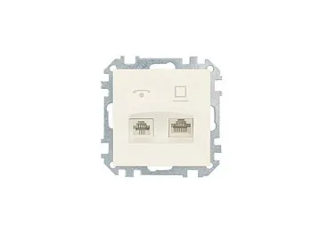 Розетка 2-ая комби телефонная+компьютерная (скрытая) бежевая, Стиль, BYLECTRICA