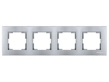Рамка 4-ая горизонтальная серебро, RITA, MUTLUSAN