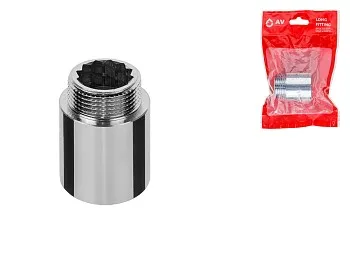 Удлинитель 1" вн.-нар. х 30 мм усиленный ХРОМ, AV Engineering (инд. упак.)