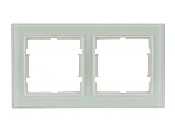Рамка 2-ая горизонтальная белое стекло ELITRA, MUTLUSAN