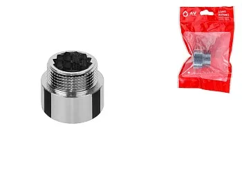 Удлинитель 1" вн.-нар. х 15 мм усиленный ХРОМ, AV Engineering (инд. упак.)