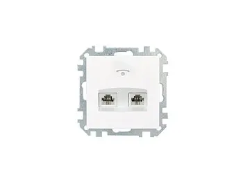 Розетка 2-ая телефонная (скрытая) белая, Стиль, Bylectrica