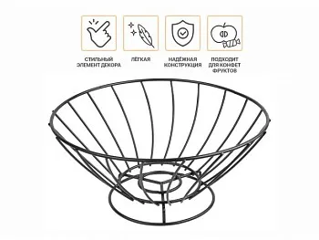 Корзина для фруктов металлическая, 24,5х11 см, DANIELA, PERFECTO LINEA