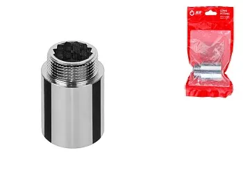 Удлинитель 1" вн.-нар. х 40 мм усиленный ХРОМ, AV Engineering (инд. упак.)