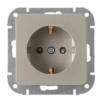 Розетка 1-ая (скрытая, с/з) песочная, Astrum, BYLECTRICA