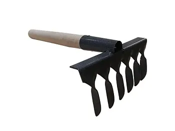 Грабли малые витые 5 зуб. с дер.черенком 370мм