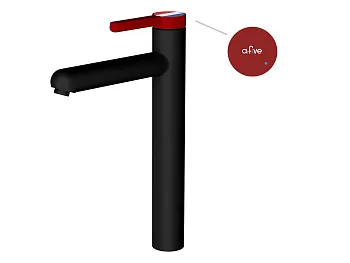 Смеситель для умывальника (Lt) D35, серия Rose черный + красный, a-five