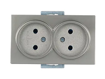 Розетка 2-ая (скрытая, б/з, керамика) титан, DARIA, MUTLUSAN