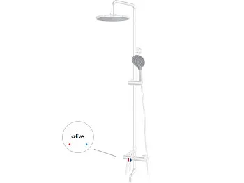 Душевая система (Lt) D35, серия Lotus белый, a-five