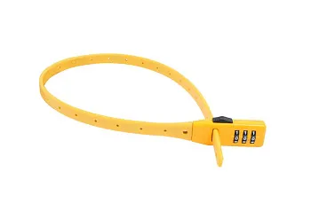 Замок навесной ВС 455 НС (11*530) ЖЕЛТЫЙ кодовый с нерж. тросом БУЛАТ