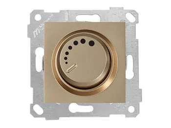 Выключатель поворотный (диммер) (скрытый, без рамки, винт. зажим, 600Вт) золото, RITA, MUTLUSAN