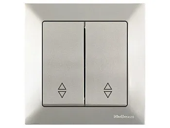 Выключатель проходной 2-клав. (скрытый, винт. зажим) титан, DARIA, MUTLUSAN