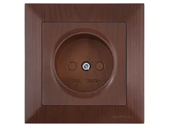 Розетка 1-ая (скрытая, б/з, шторки) орех, DARIA, MUTLUSAN